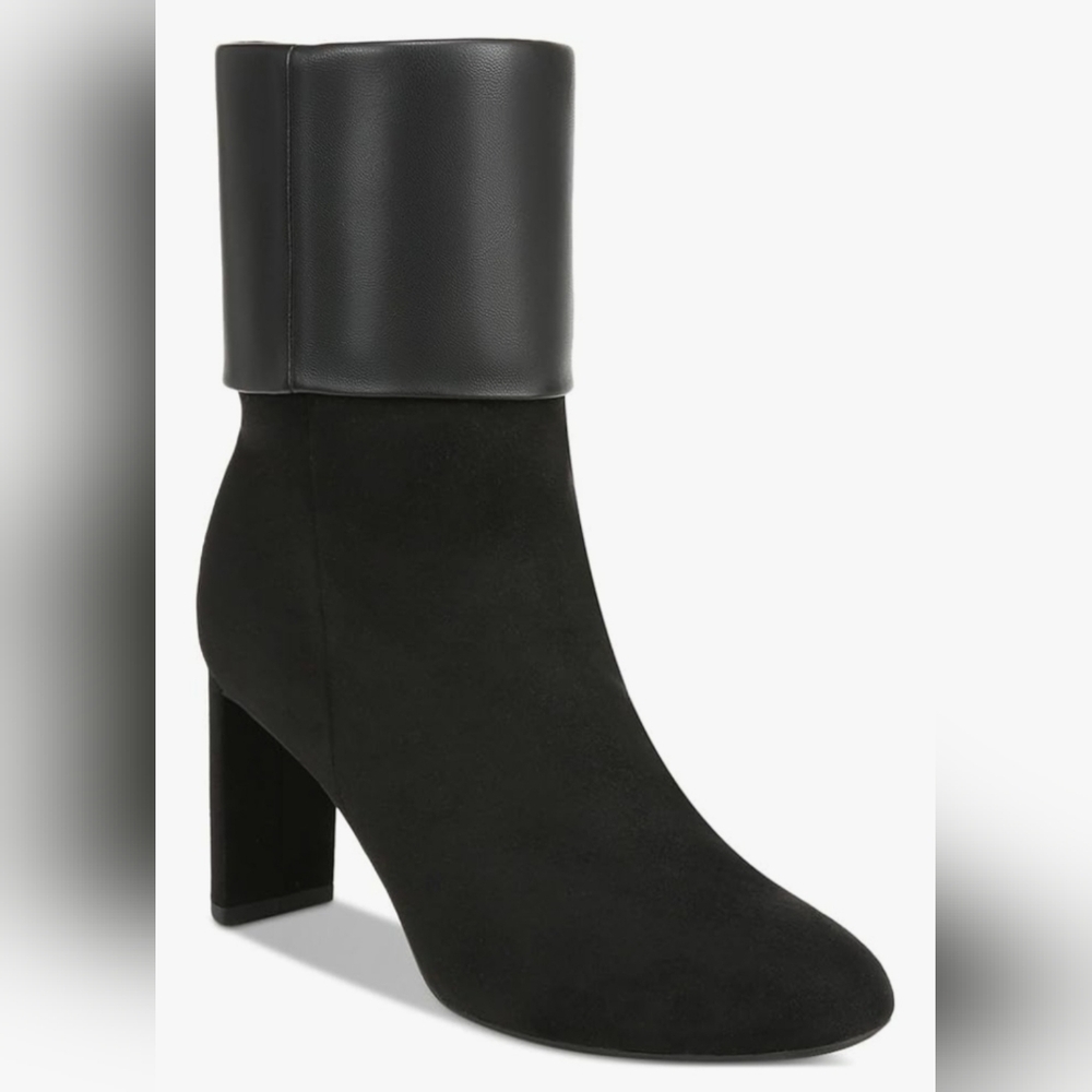 Alfani brand Black Faux Suede Ajojo Bootie Boots size 11 NIB